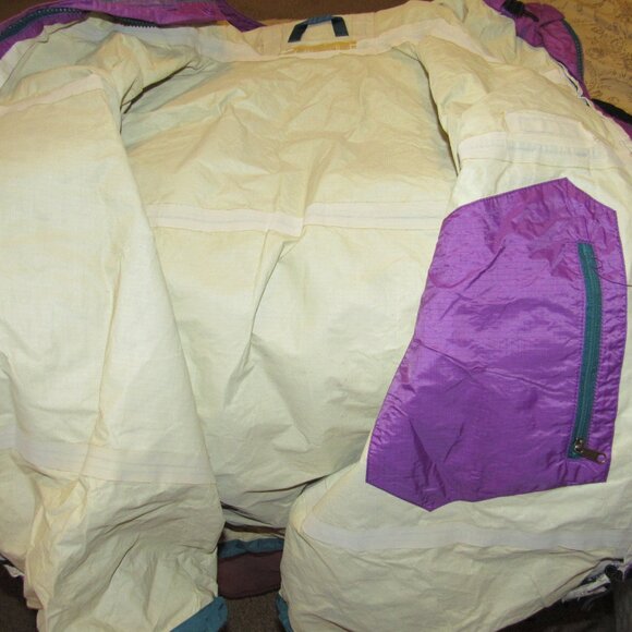 Vintage 90s PATAGONIA 86161 Seam Sealed Teal Green Hooded Rain Jacket sz XL/XXL - Picture 4 of 8